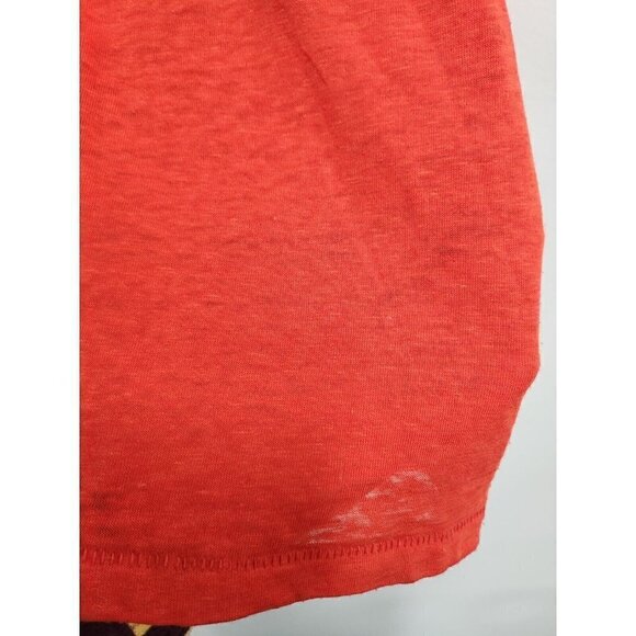 Urban Outfitters Mens T-Shirt Size Small Orange Burnout Crew Neck Short Sleeve - Picture 4 of 8
